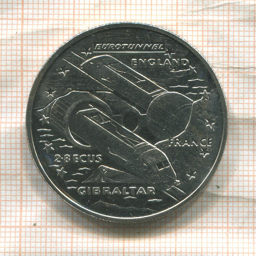 2,8 экю. Гибралтар 1993г