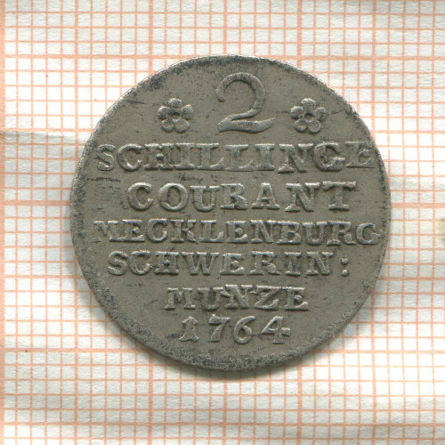 2 шиллинга. Мекленбург-Шверин 1764г