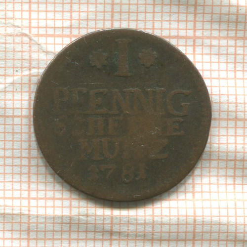 1 пфенниг. Майнц 1781г