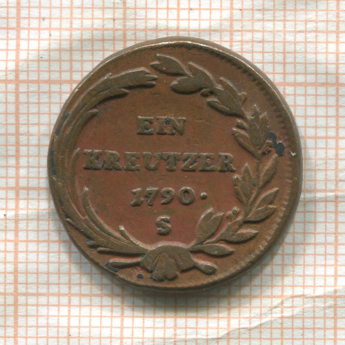 1 крейцер. Австрия 1790г