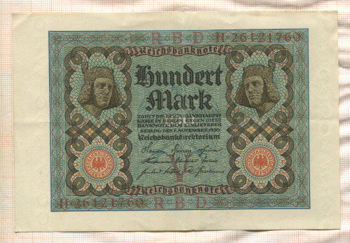 100 марок. Германия 1920г