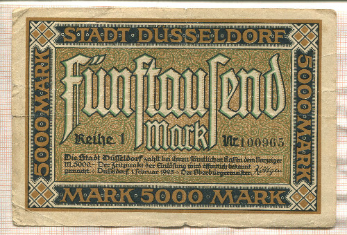 5000 марок. Германия 1923г