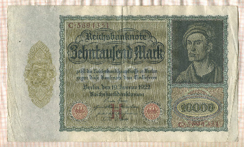 10000 марок. Германия 1922г