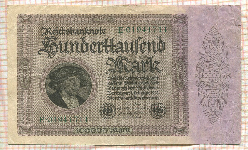 100000 марок. Германия 1923г