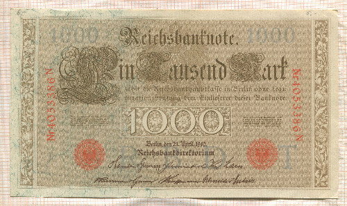 1000 марок. Германия 1910г