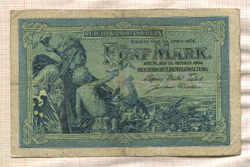 5 марок. Германия 1904г