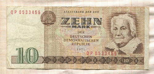 10 марок. ГДР 1971г