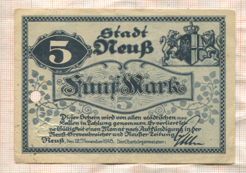 5 марок. Германия 1918г