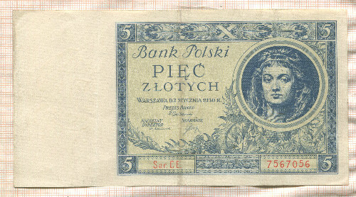 5 злотых. Польша 1930г