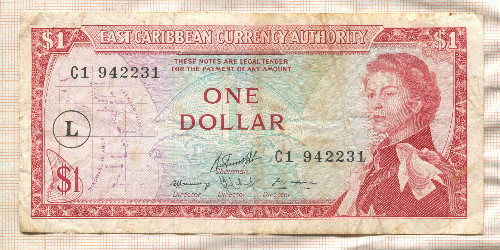 1 доллар. Восточные Карибы