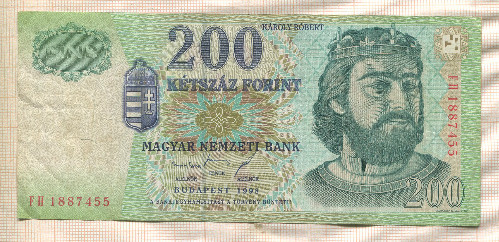 200 форинтов. Венгрия 1998г