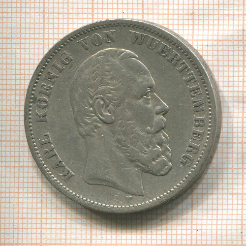 5 марок. Вюртемберг 1876г