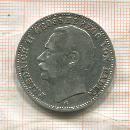 3 марки. Баден 1910г