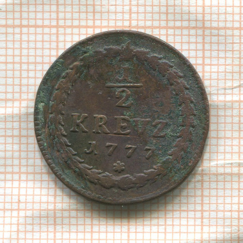 1/2 крейцера. Курпфальц 1777г