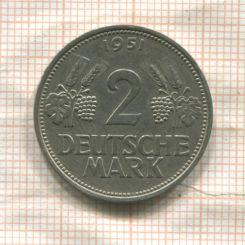 2 марки. Германия 1951г