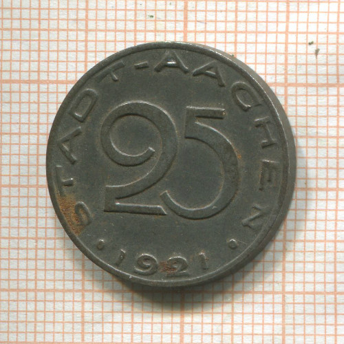 Нотгельд. 25 пфеннигов. Германия. Ахен