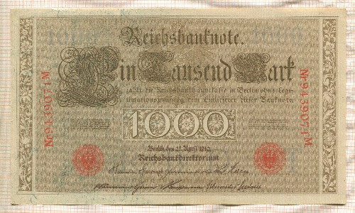 1000 марок. Германия 1910г