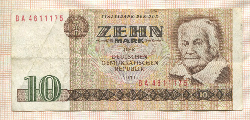 10 марок. ГДР 1971г