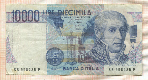 10000 лир. Италия 1984г