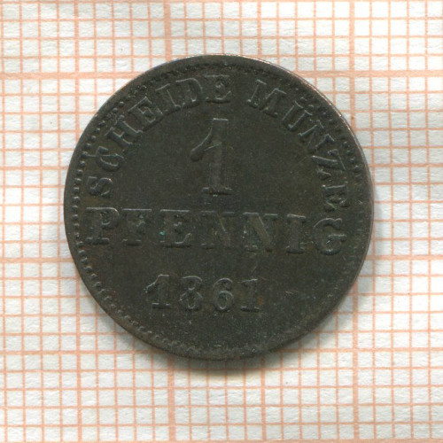1 пфенниг. Гессен-Дармштадт 1861г