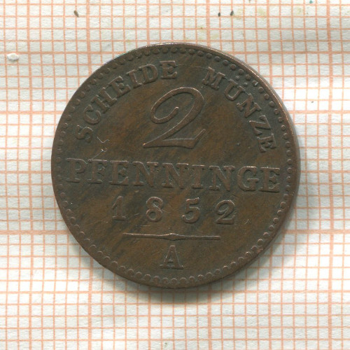 2 пфеннига. Пруссия 1852г