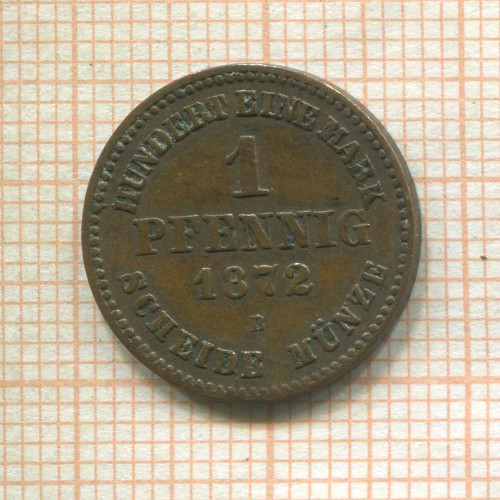 1 пфенниг. Мекленбург-Шверин 1872г