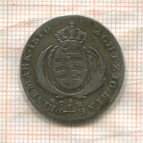 1/6 талера. Саксония-Альбертина 1810г