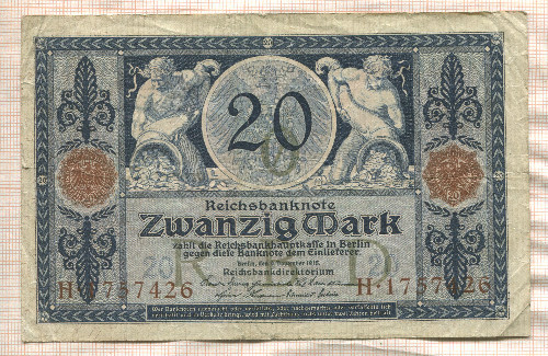 20 марок. Германия 1915г