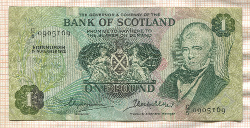 1 фунт. Шотландия 1972г