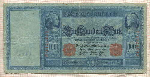 100 марок. Германия 1910г