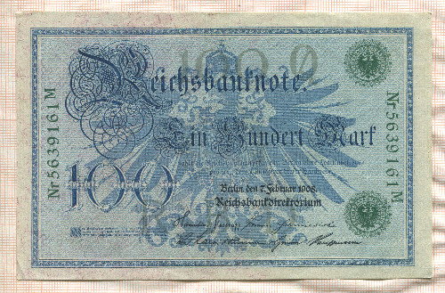100 марок. Германия 1908г