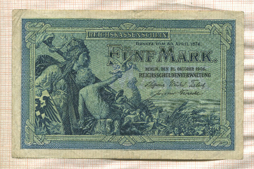 5 марок. Германия 1904г