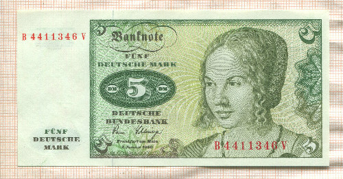 5 марок. Германия 1980г