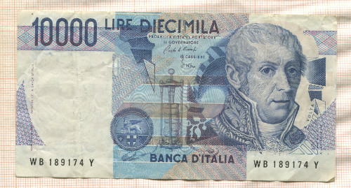 10000 лир. Италия 1984г