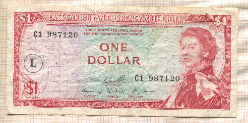 1 доллар. Восточные Карибы