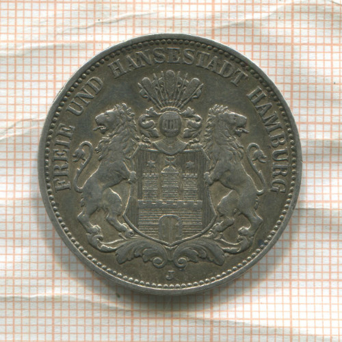 3 марки. Гамбург 1911г
