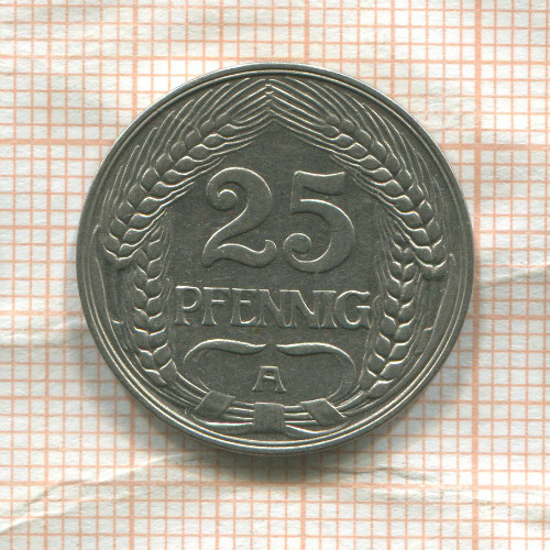 25 пфеннигов. Германия 1910г