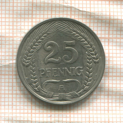 25 пфеннигов. Германия 1911г