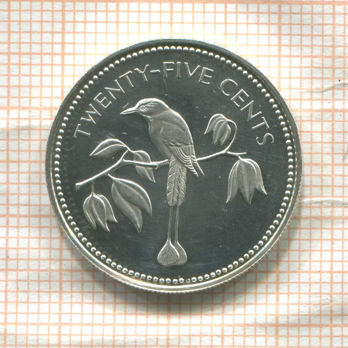 25 центов. Белиз. ПРУФ 1974г