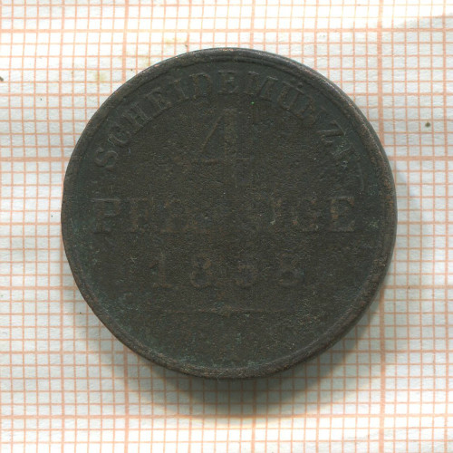 4 пфеннига. Шаумбург-Липпе 1858г