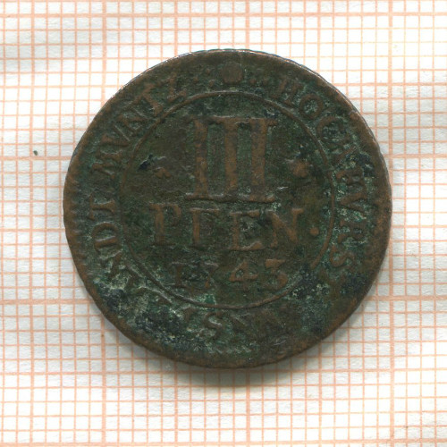 3 пфеннига. Мюнстер 1743г