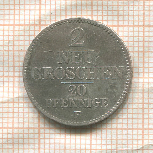 2 гроша. Саксония 1855г