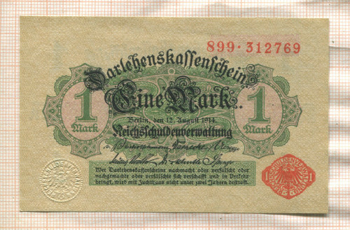 1 марка. Германия 1914г