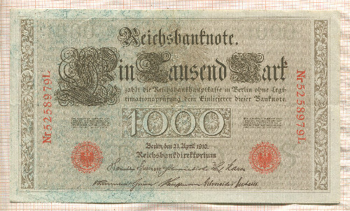 1000 марок. Германия 1910г