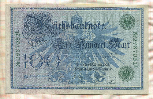 100 марок. Германия 1908г