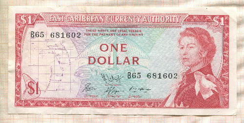 1 доллар. Восточные Карибы