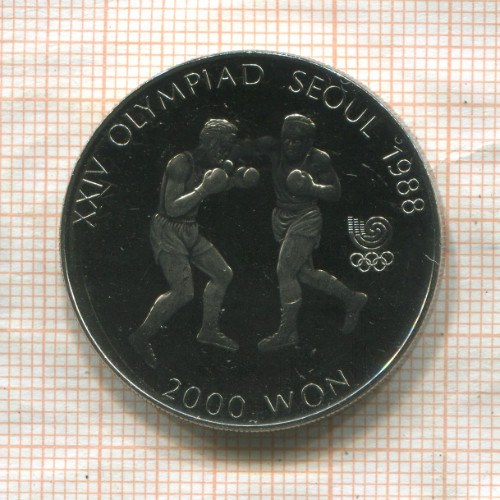 2000 вон. Южная Корея 1986г