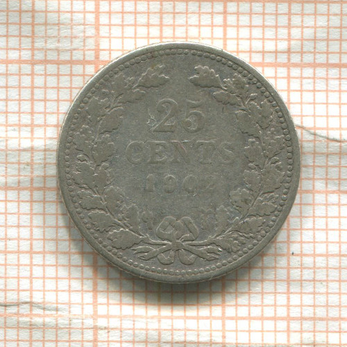 25 центов. Нидерланды 1902г