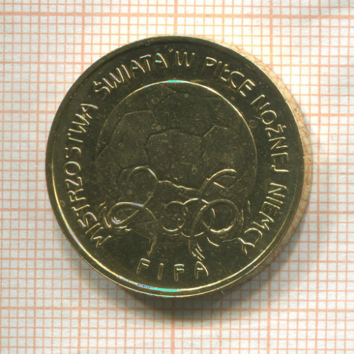 2 злотых. Польша 2006г