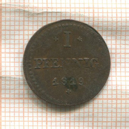 1 пфенниг. Гессен-Дармштадт 1819г